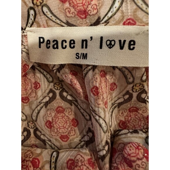 Peace N’ Love Sheer Balloon Long Sleeve Top Blouse S/M - Picture 6 of 8